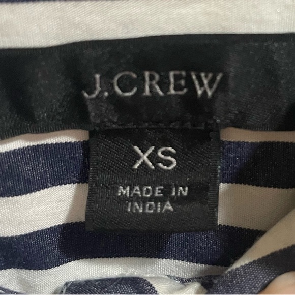 J.Crew tuxedo shirt Navy White Stripe Ruffle Size XS - Picture 13 of 15